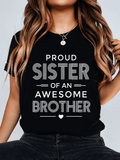 Women's Sister Graphic T-Shirt, Family Inspired Letter product image 1