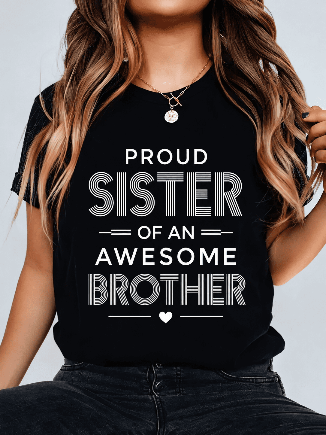 Women's Sister Graphic T-Shirt, Family Inspired Letter product image 1