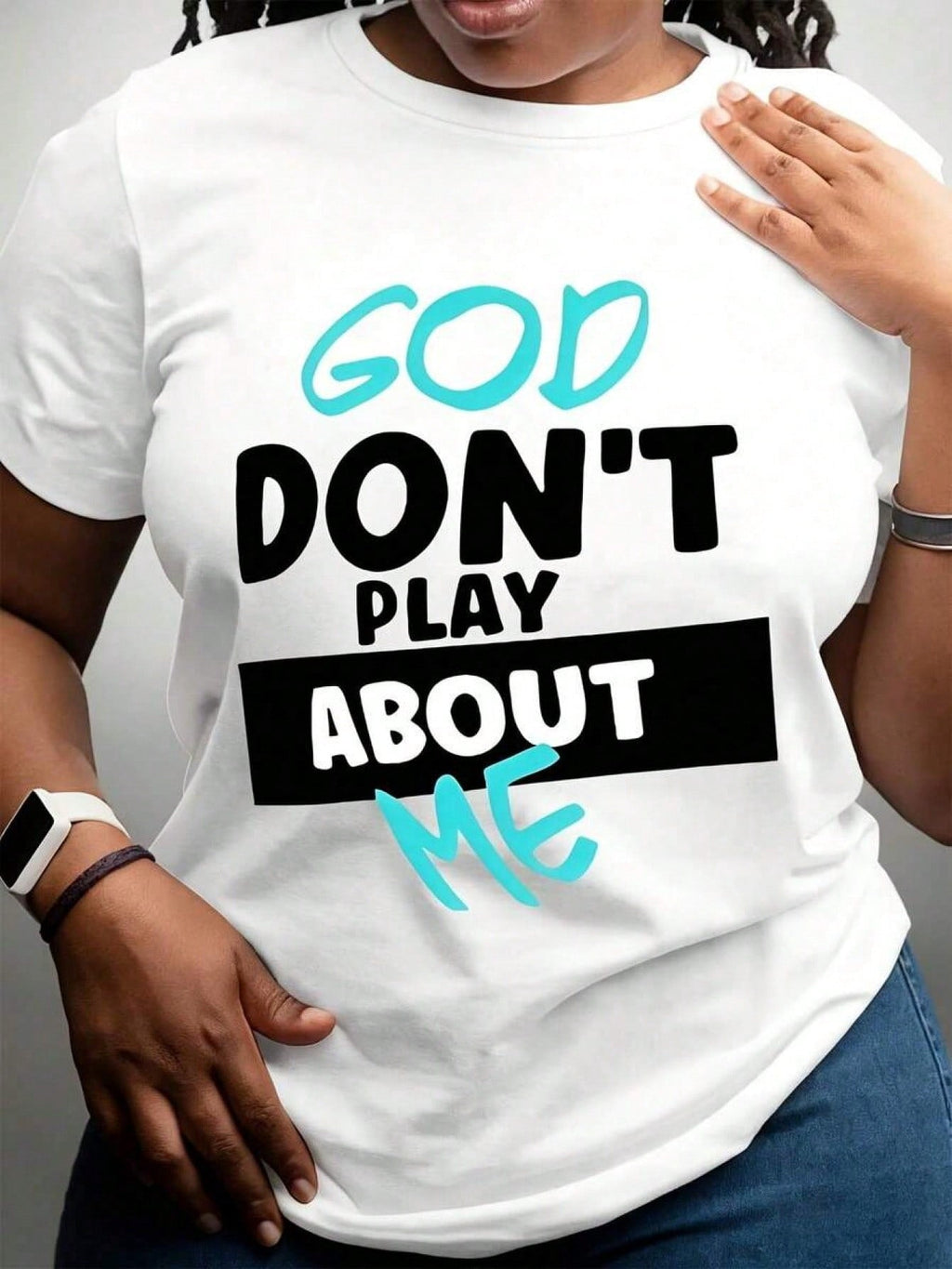 Women's T-Shirt, "God Doesn't Hurt Me," product image 1