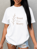 Women's Trust Over Worry Inspirational Graphic T-Shirt product image 1
