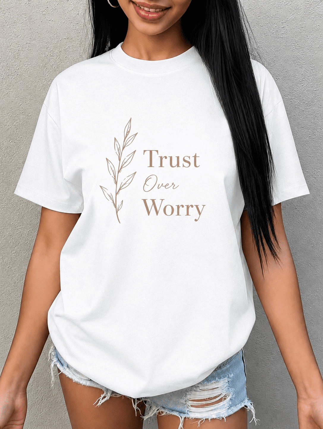 Women's Trust Over Worry Inspirational Graphic T-Shirt product image 1