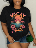 Women's Vacay Mode Graphic T-Shirt Tropical Sunset Palm product image 1