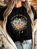 Women's Vibrant Multicolor Floral Print T-Shirt with "Focus product image 1