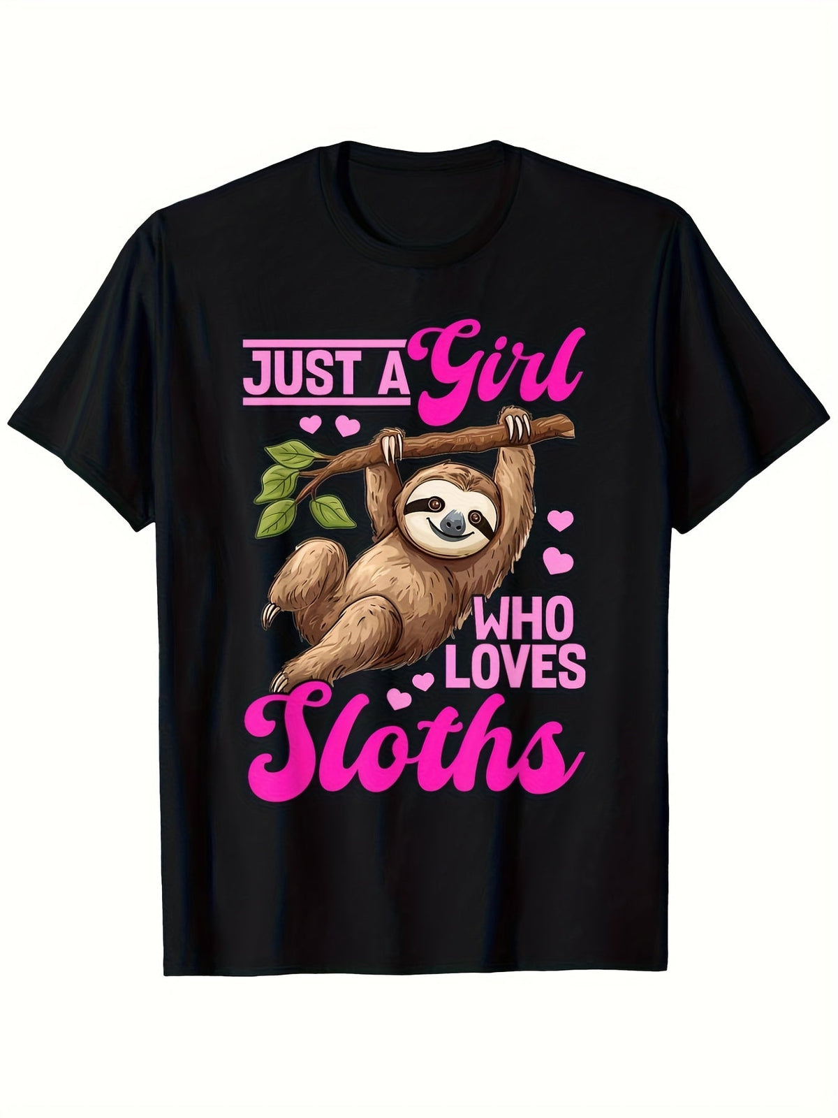 Just A Girl Who Loves Sloths Cute Funny Graphic Tee for Men product image 2