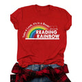 Women's Reading Rainbow Graphic Tee With Book Design Soft product image 1
