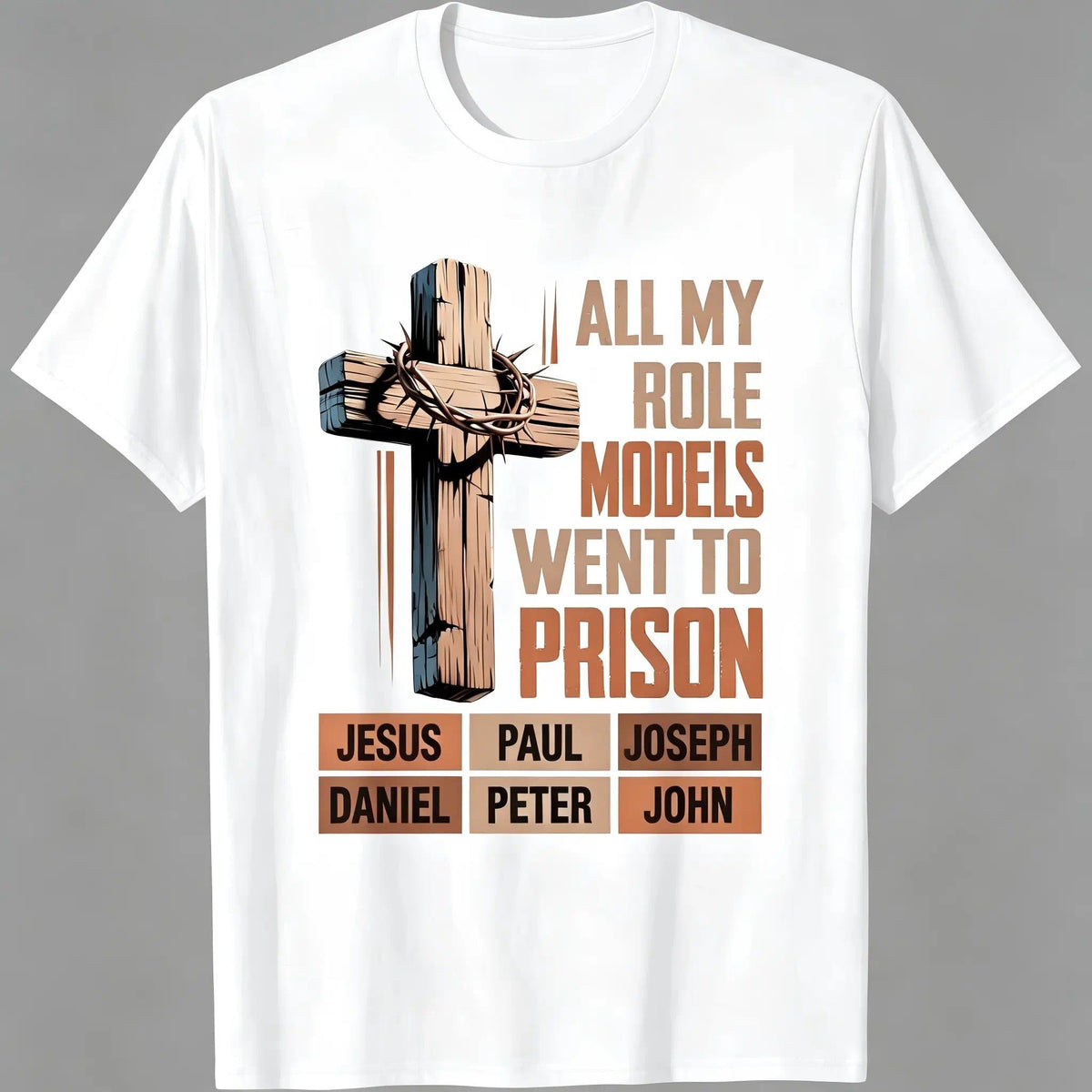 "All My Role Models Went To Prison" Bible Characters Cross product image 10