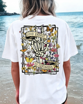 Women’s Floral Skeleton & Butterfly Graphic Print T-Shirt product image 1