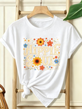 Women Hippie Soul Retro Floral Graphic T‑Shirt product image 1