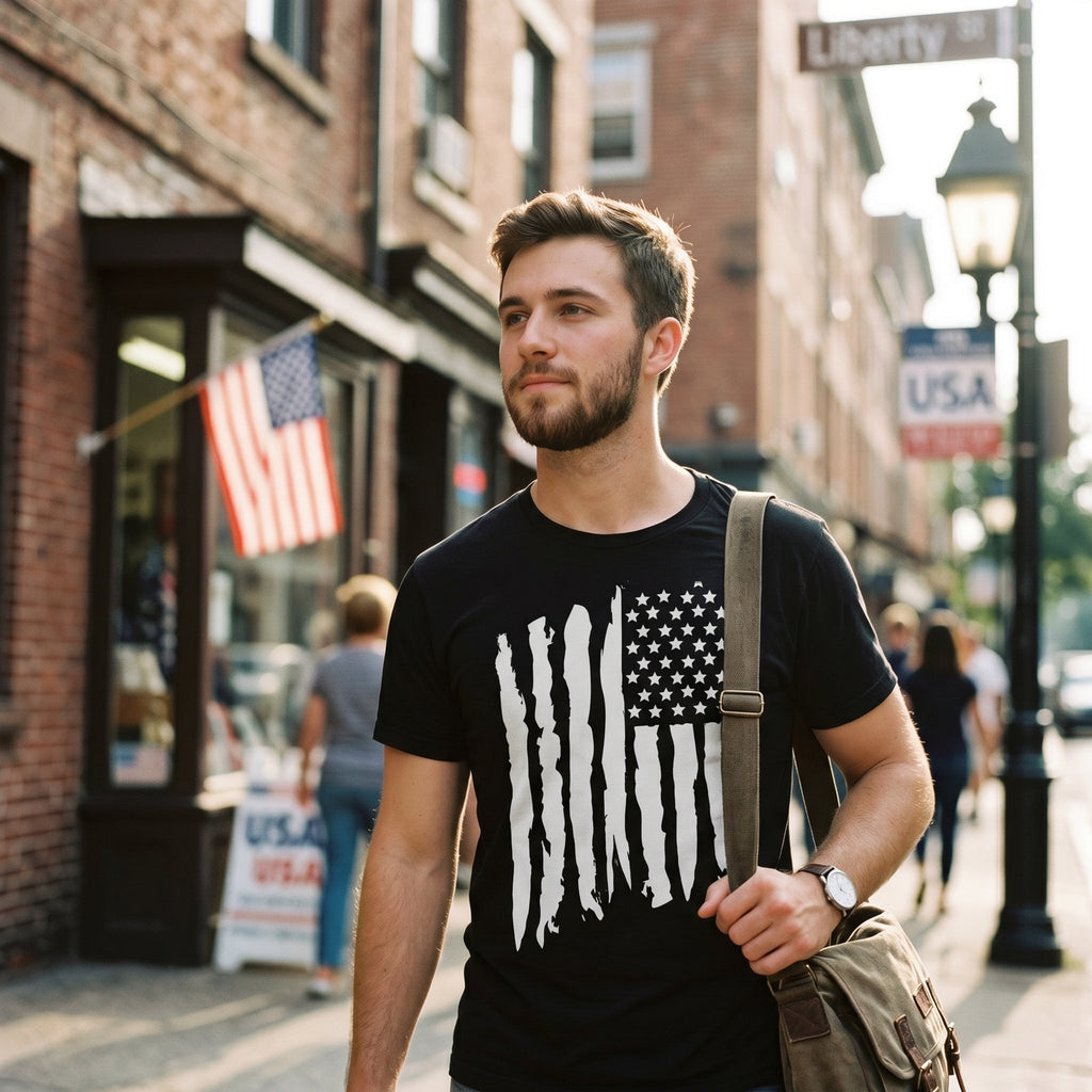 Vertical Grunge Flag Men's T Shirt product image 4
