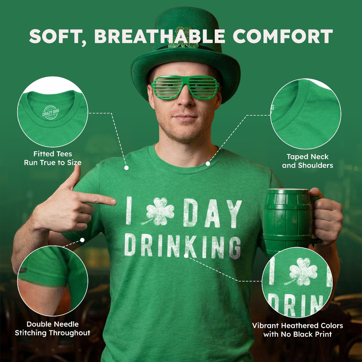 I Clover Day Drinking Men's T Shirt product image 5