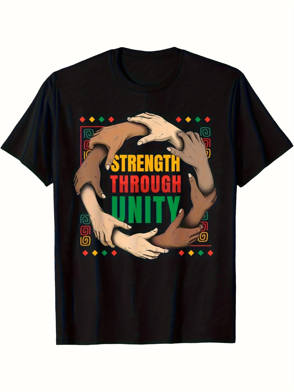 Strength Through Unity Design – Black Short-Sleeve Crew product image 2