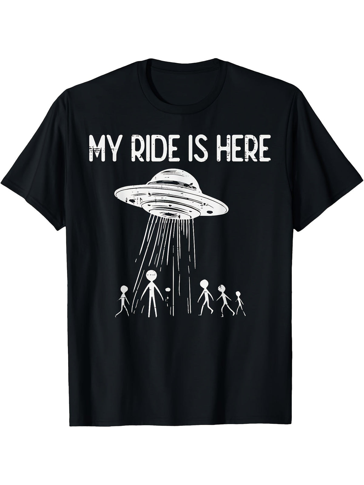 My Ride Is Here UFO Alien Graphic Tee for Men Women product image 2