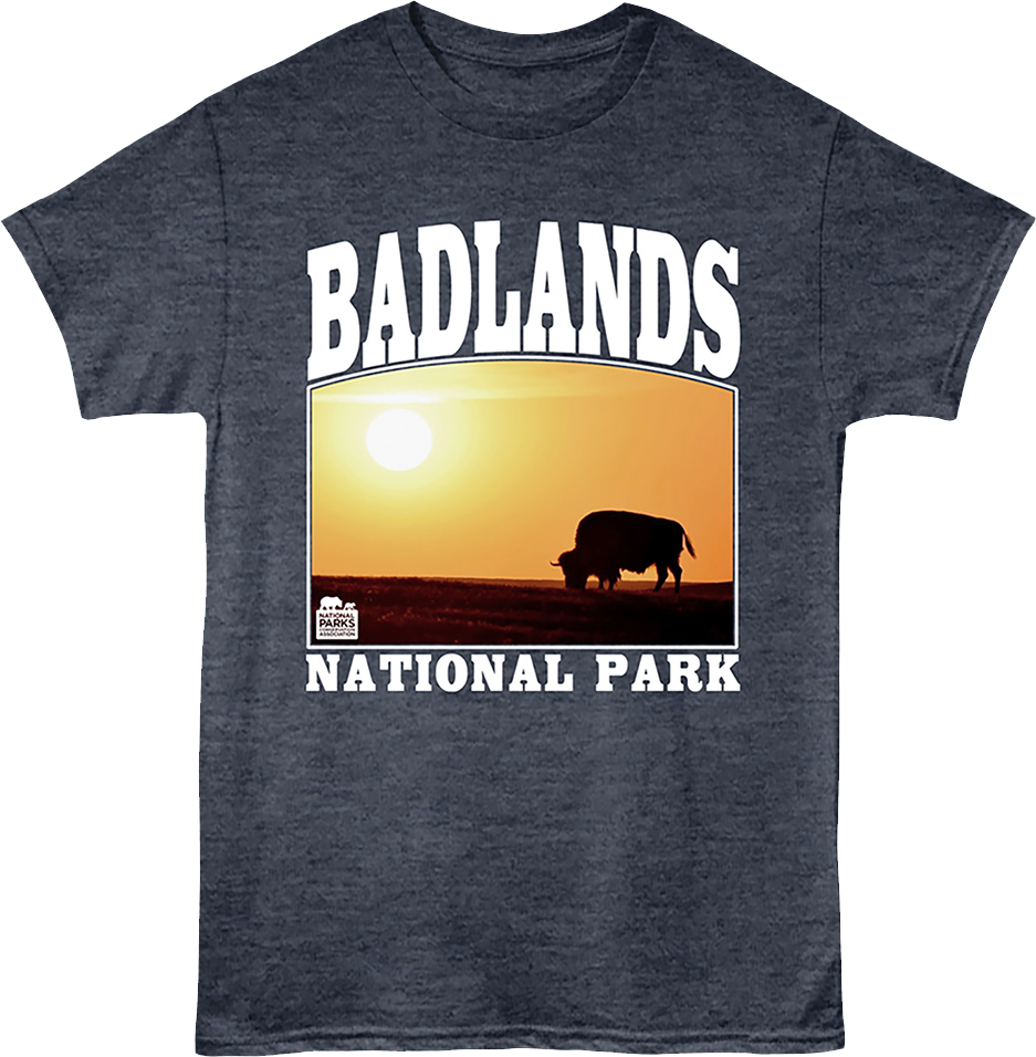 Bison Silhouette Badlands National Park T-Shirt product image 1