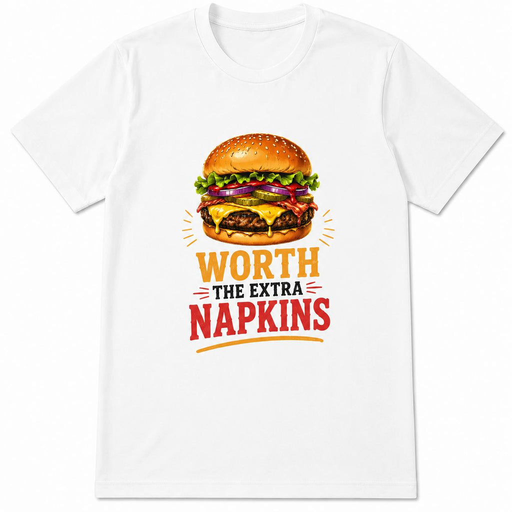 Cheeseburger Worth Extra Napkins Retro Fast Food Graphic product image 1