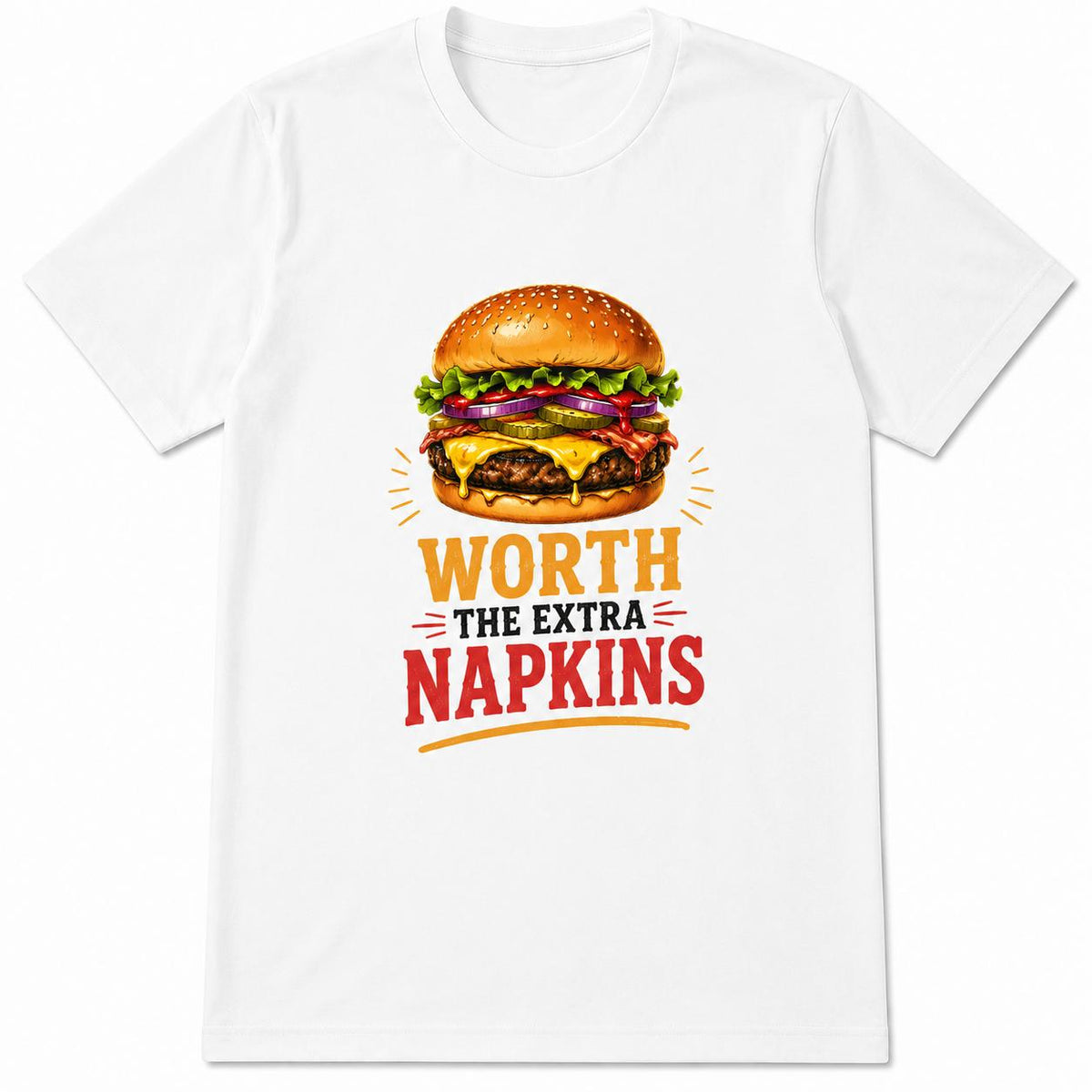 Cheeseburger Worth Extra Napkins Retro Fast Food Graphic product image 1