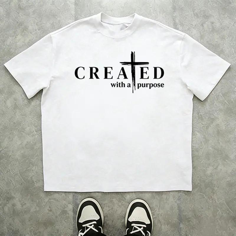 Men’s “Created with a Purpose” Christian graphic T-shirt product image 4