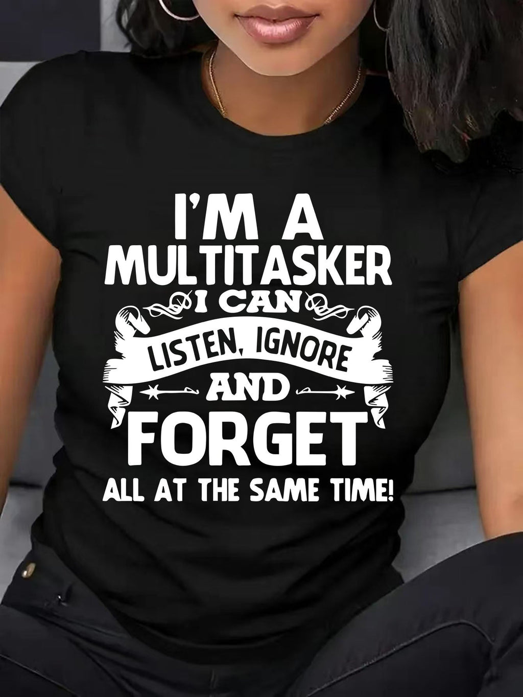 Women's Funny Multitasker Graphic T-Shirt, Humorous Quote product image 2