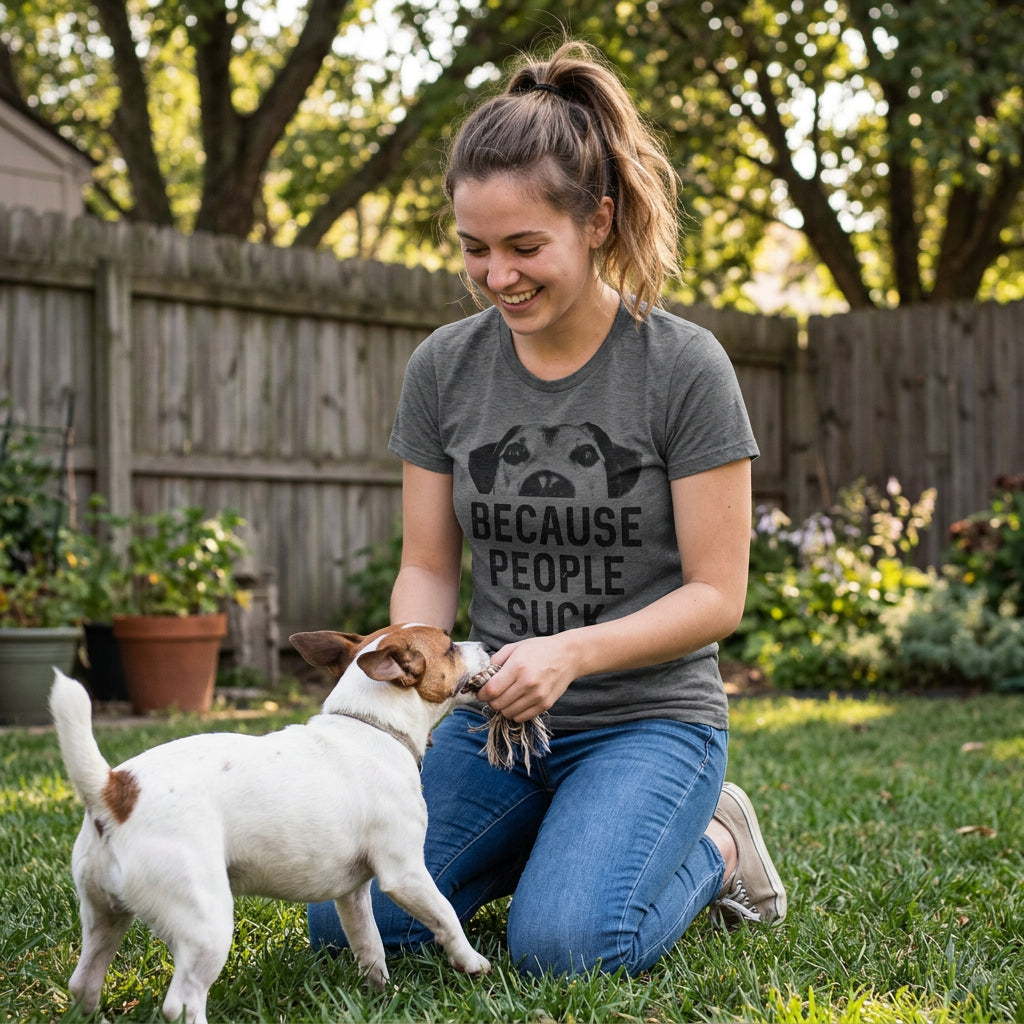 Dogs Because People Suck Women's T Shirt product image 2