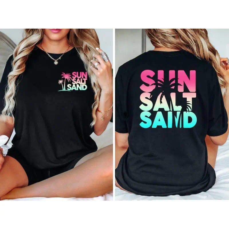 Sun Sand Salt Beach Shirt, Retro Trendy Shirts for Women product image 1