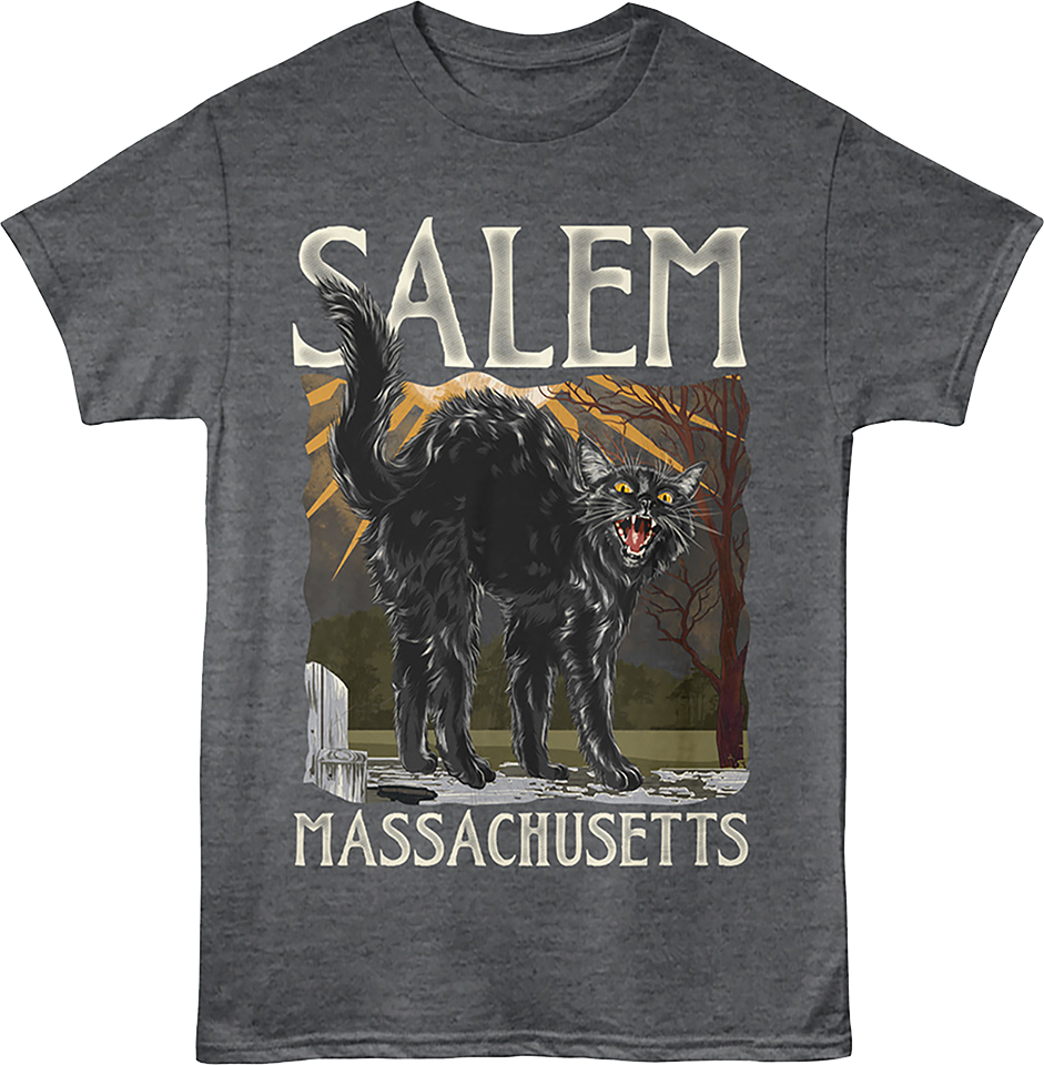 Black Cat Salem Massachusetts T-Shirt product image 1
