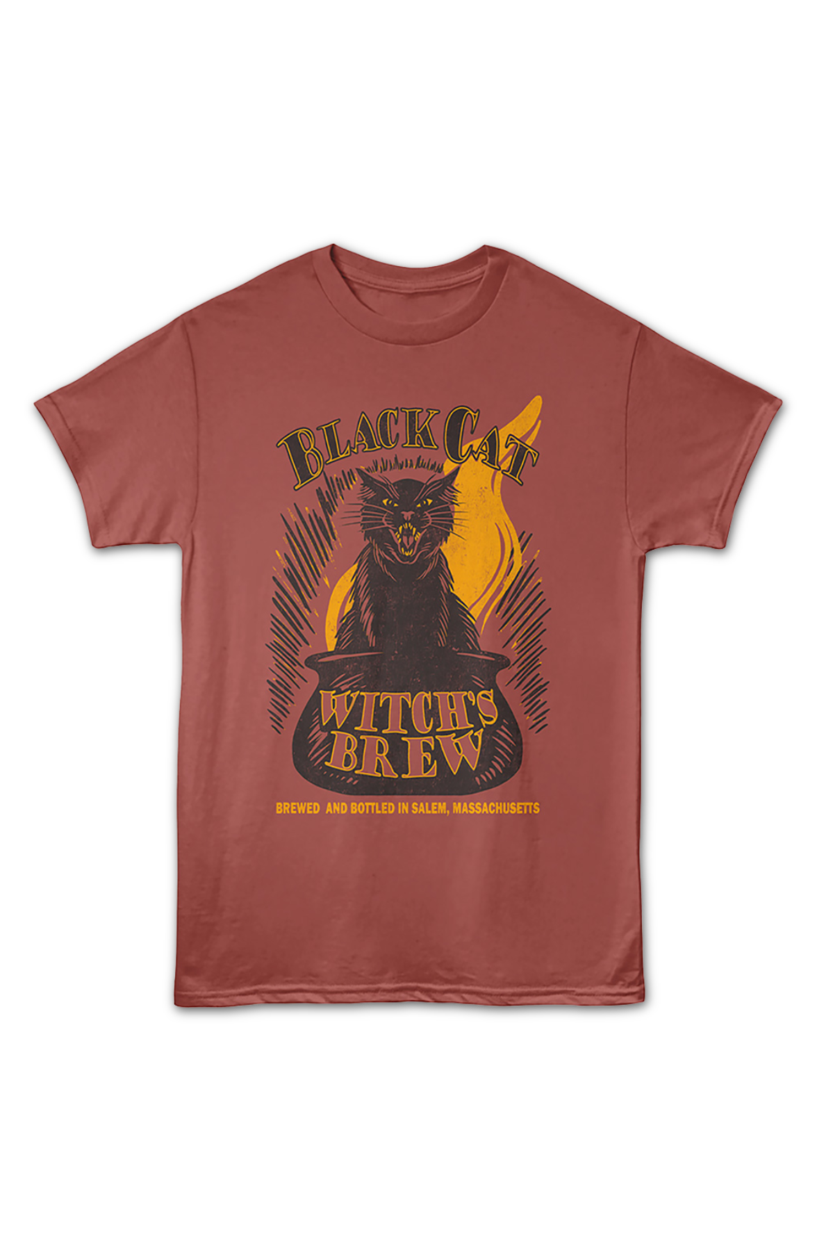 Black Cat Witch's Brew Salem Massachusetts T-Shirt product image 2