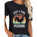 100% Cotton Just A Girl Who Loves Peckers Funny Chicken product image 1