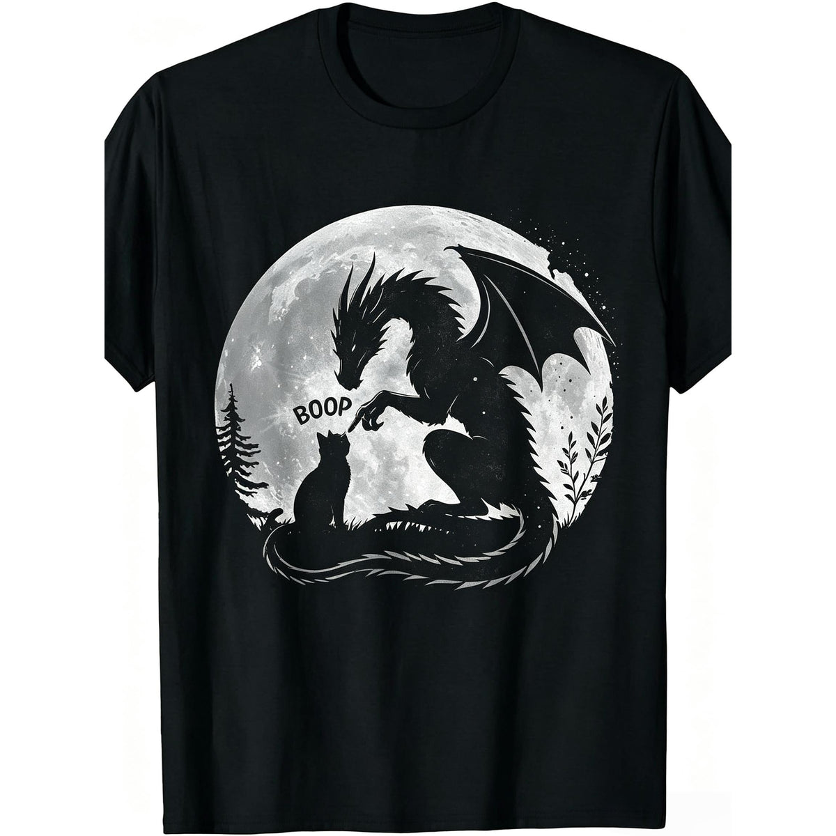 Dragon Boop Cat Under Full Moon Funny Cute Fantasy Night product image 1