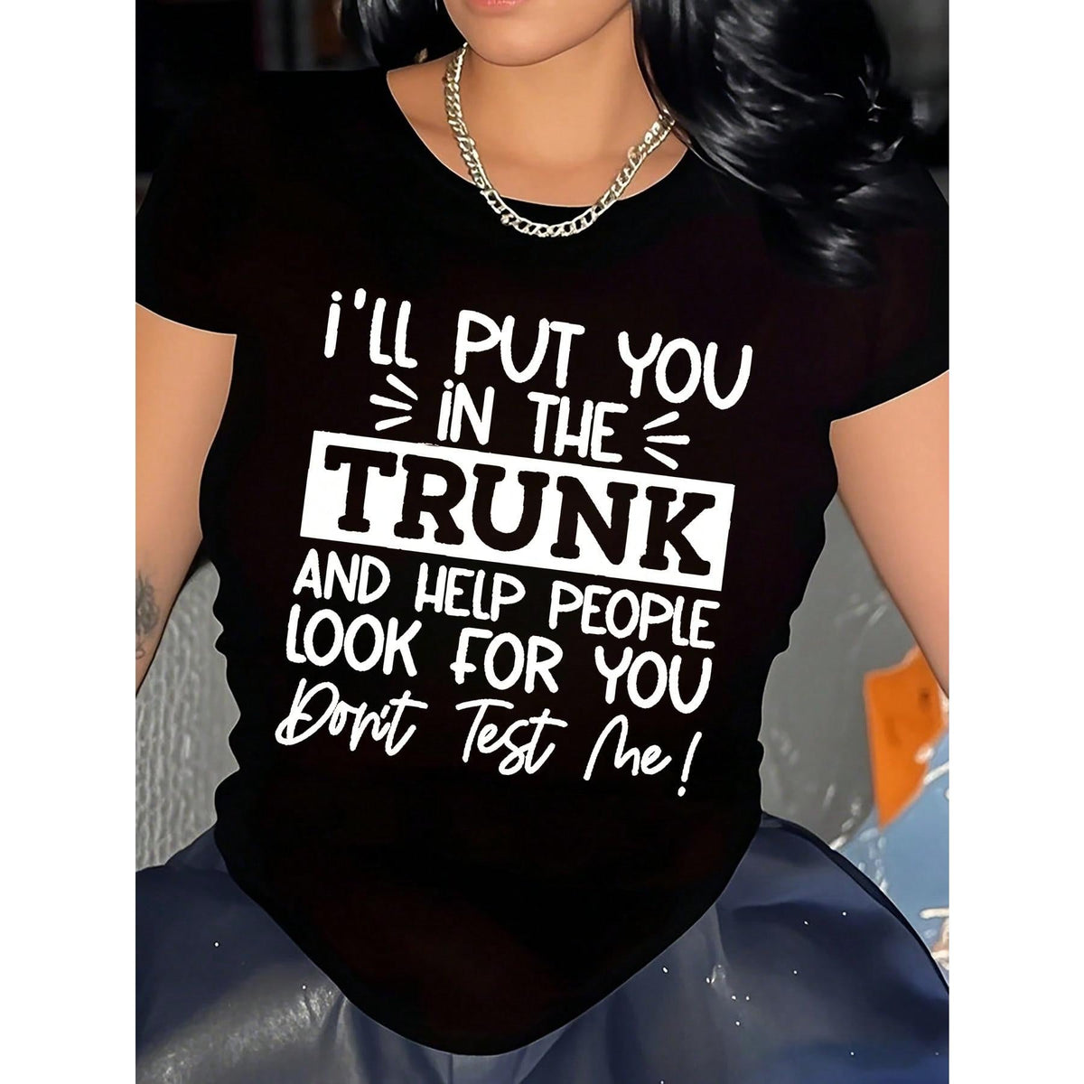 Women's Crew Neck T-Shirt With Fun Slogan - "I'm Going To product image 1