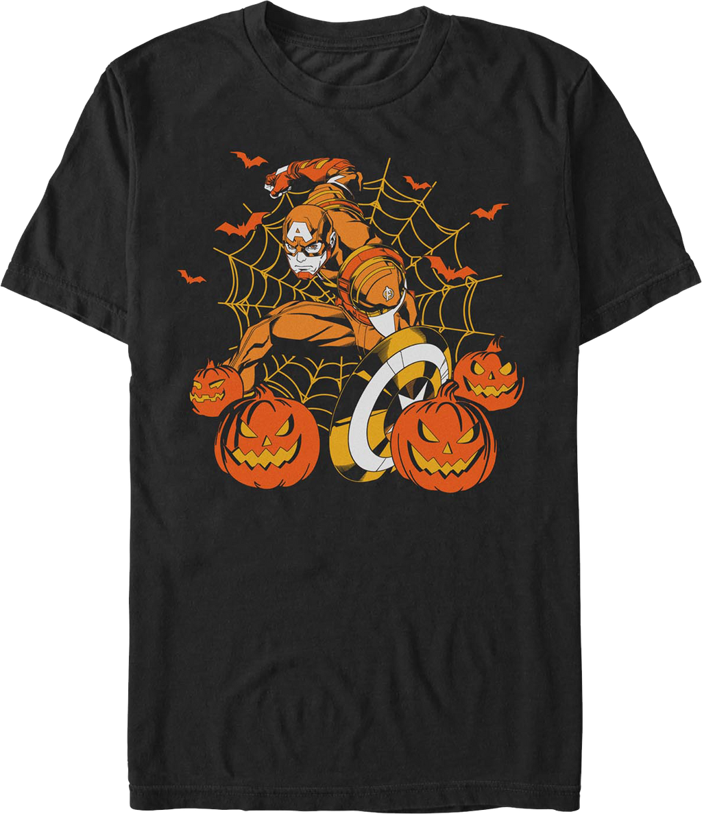 Captain America Jack-o'-Lanterns Marvel Comics T-Shirt product image 1
