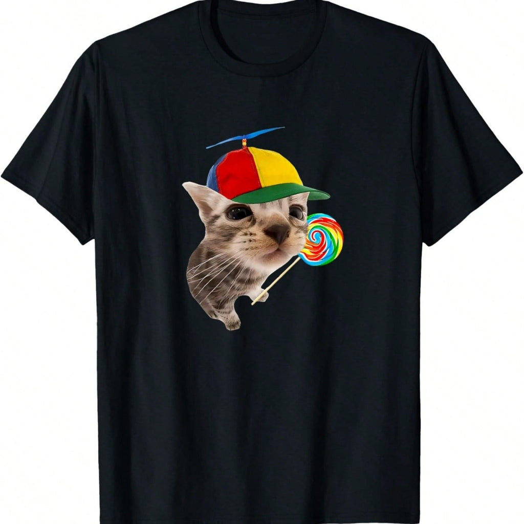 Lollipop Silly Cat Funny Cute Meme Graphic Tee Skin Printed product image 10