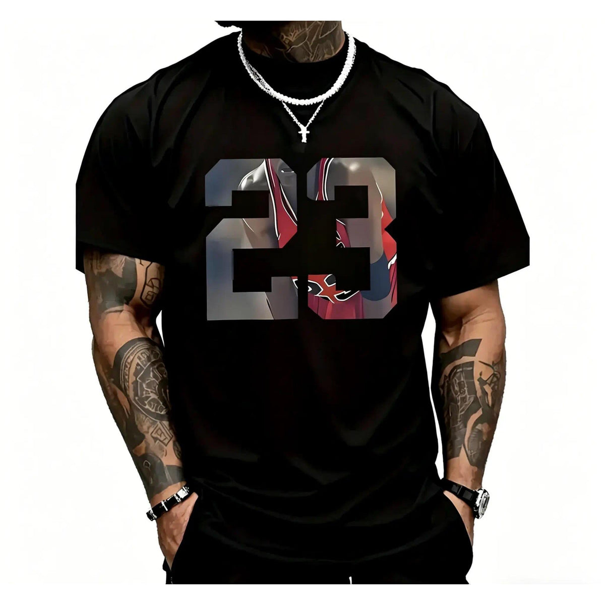 Men'S 23 Graphic Printed T-Shirt, Casual Short-Sleeved product image 1