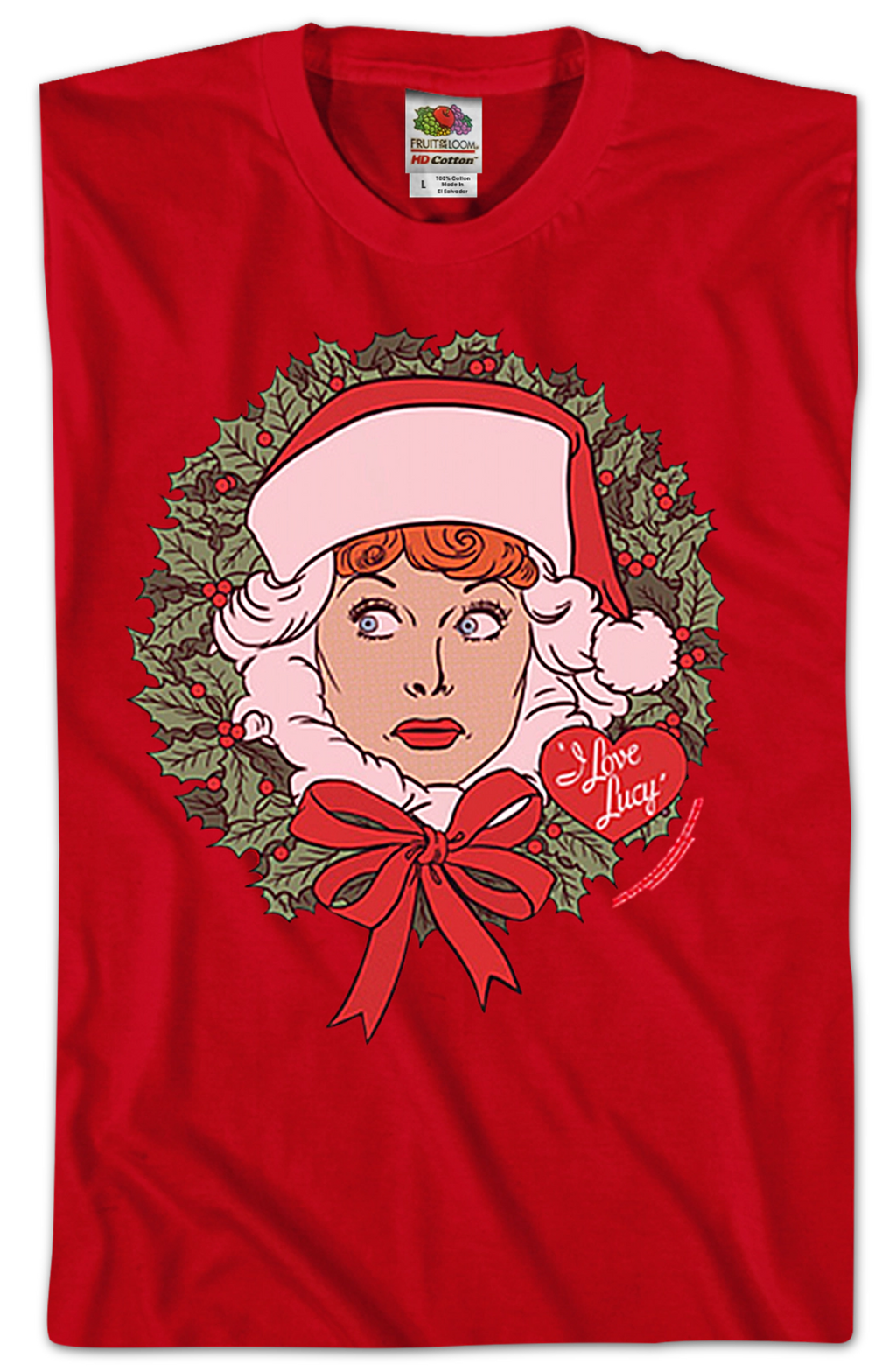 Christmas Wreath I Love Lucy T-Shirt product image 2