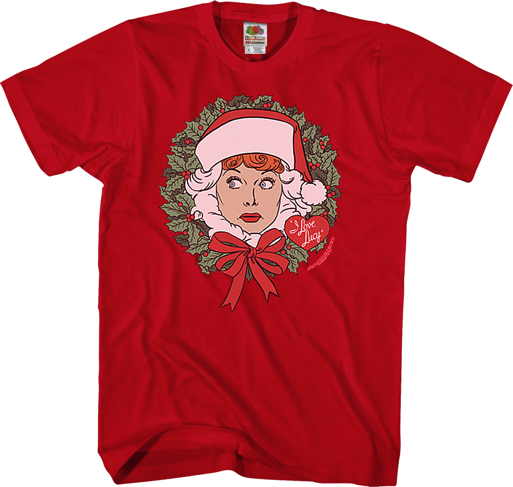 Christmas Wreath I Love Lucy T-Shirt product image 1