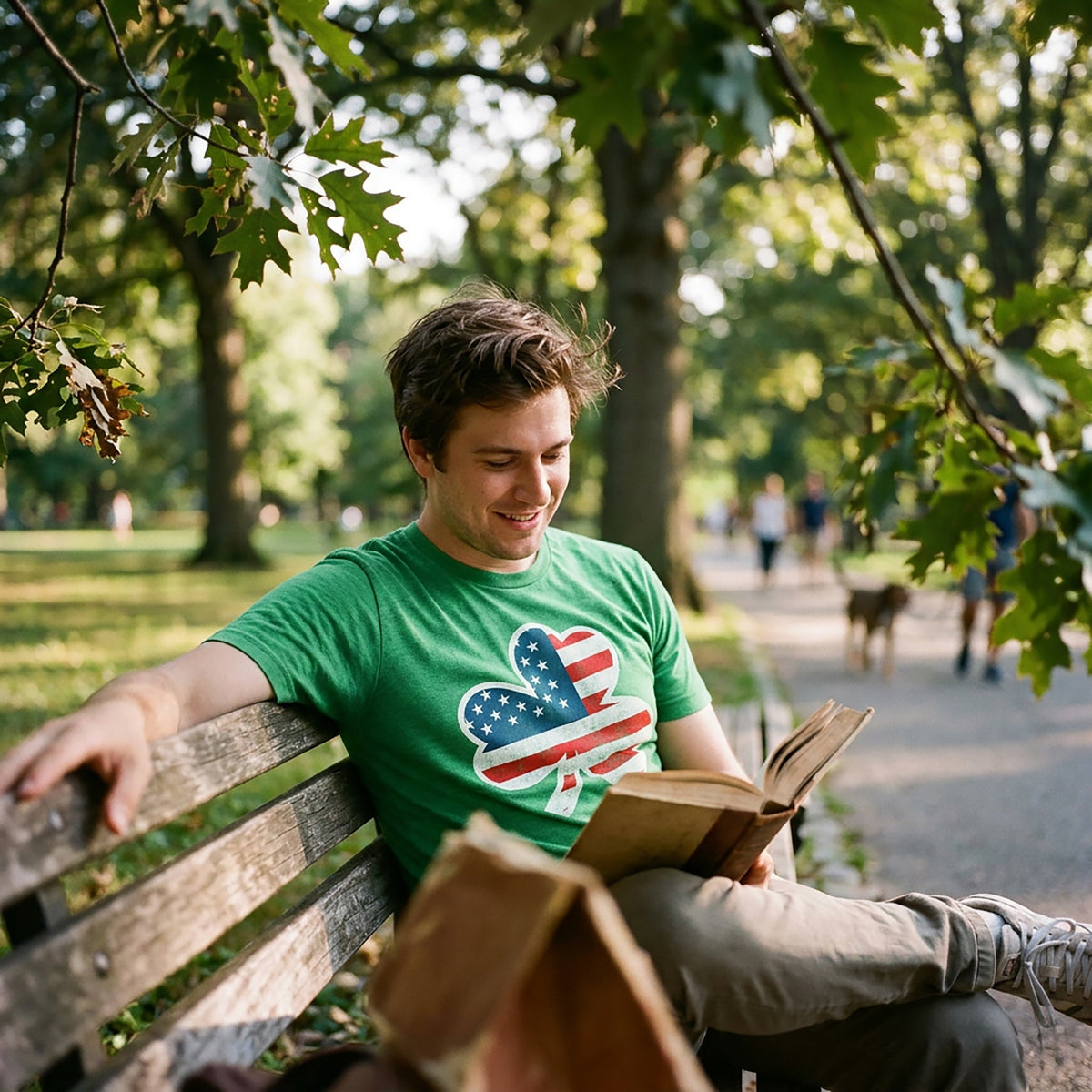 American Flag Shamrock Men's T Shirt product image 6