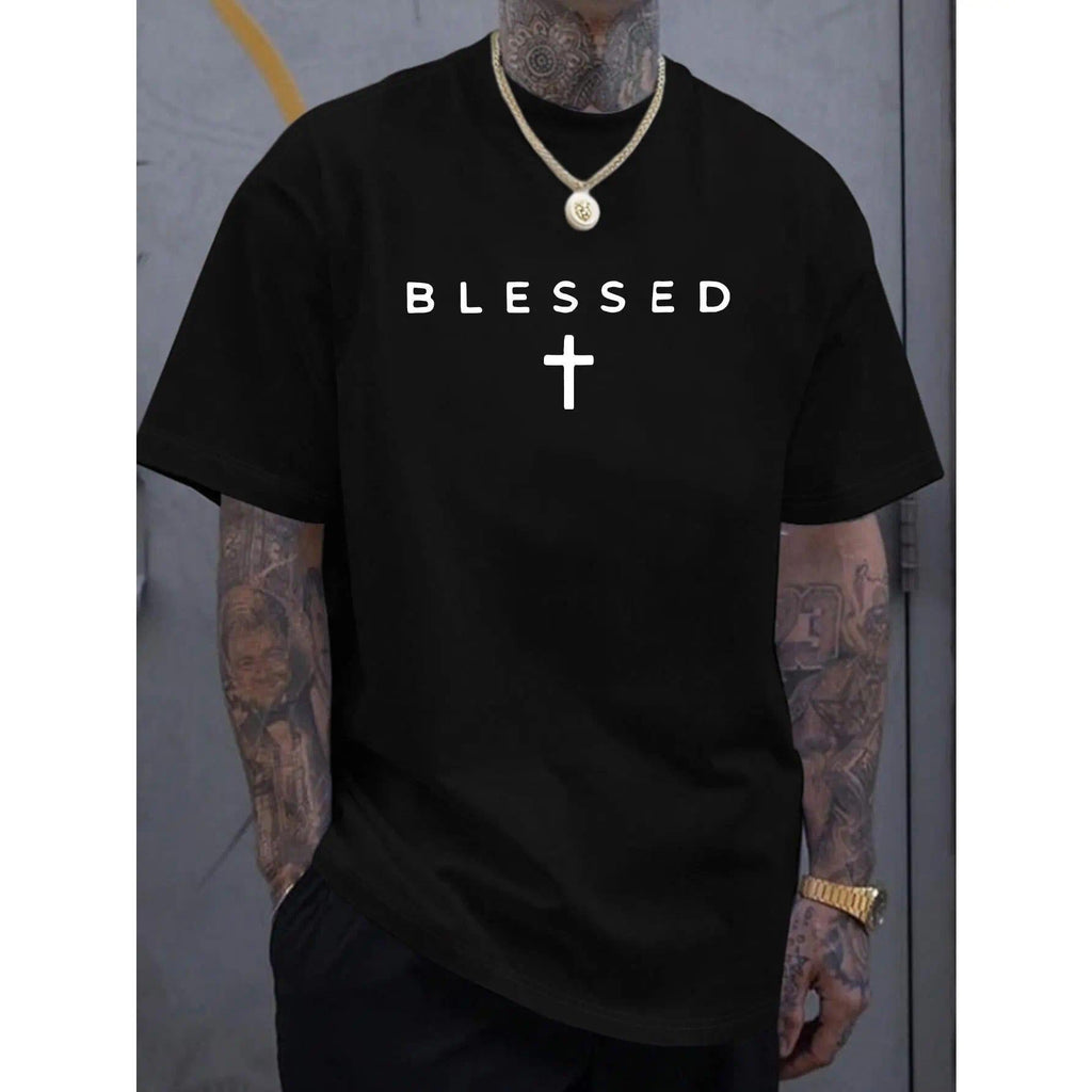 Men’s Faith-Inspired Black Graphic Menswear Top - Cross product image 8