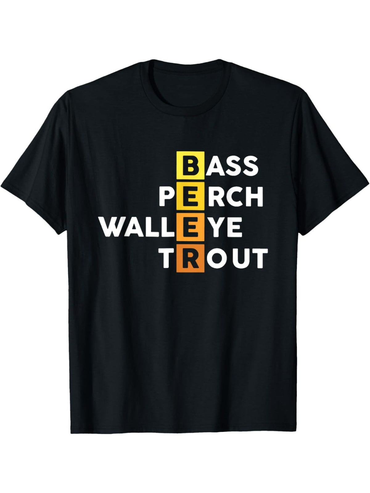 Funny Fishing Beer Graphic T‑Shirt, Bass Perch Walleye product image 1