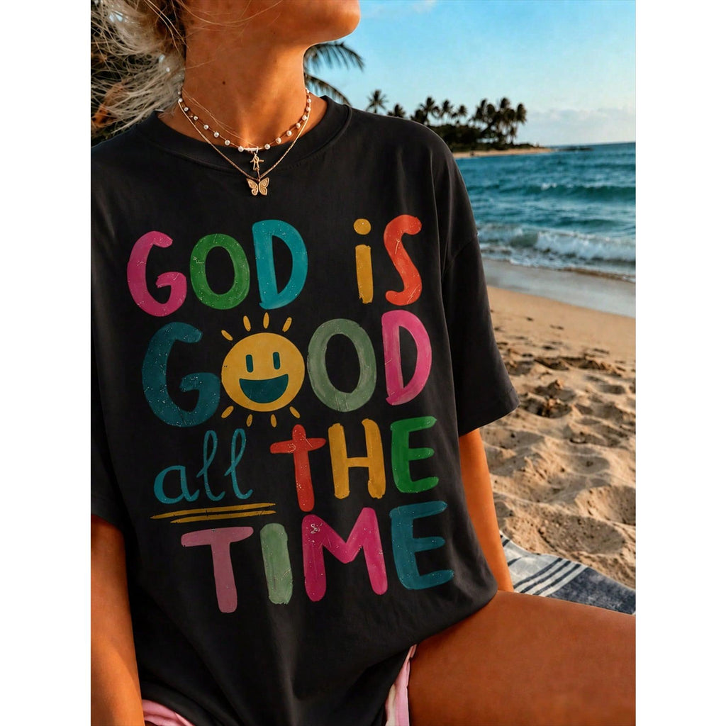 Casual Short Sleeve T-Shirt With 'God Is Good All The Time' product image 2