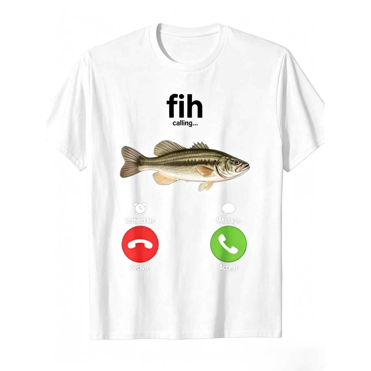 Fun Fishing Print T-Shirt - "Fish Are Calling" Fish-Shaped product image 11