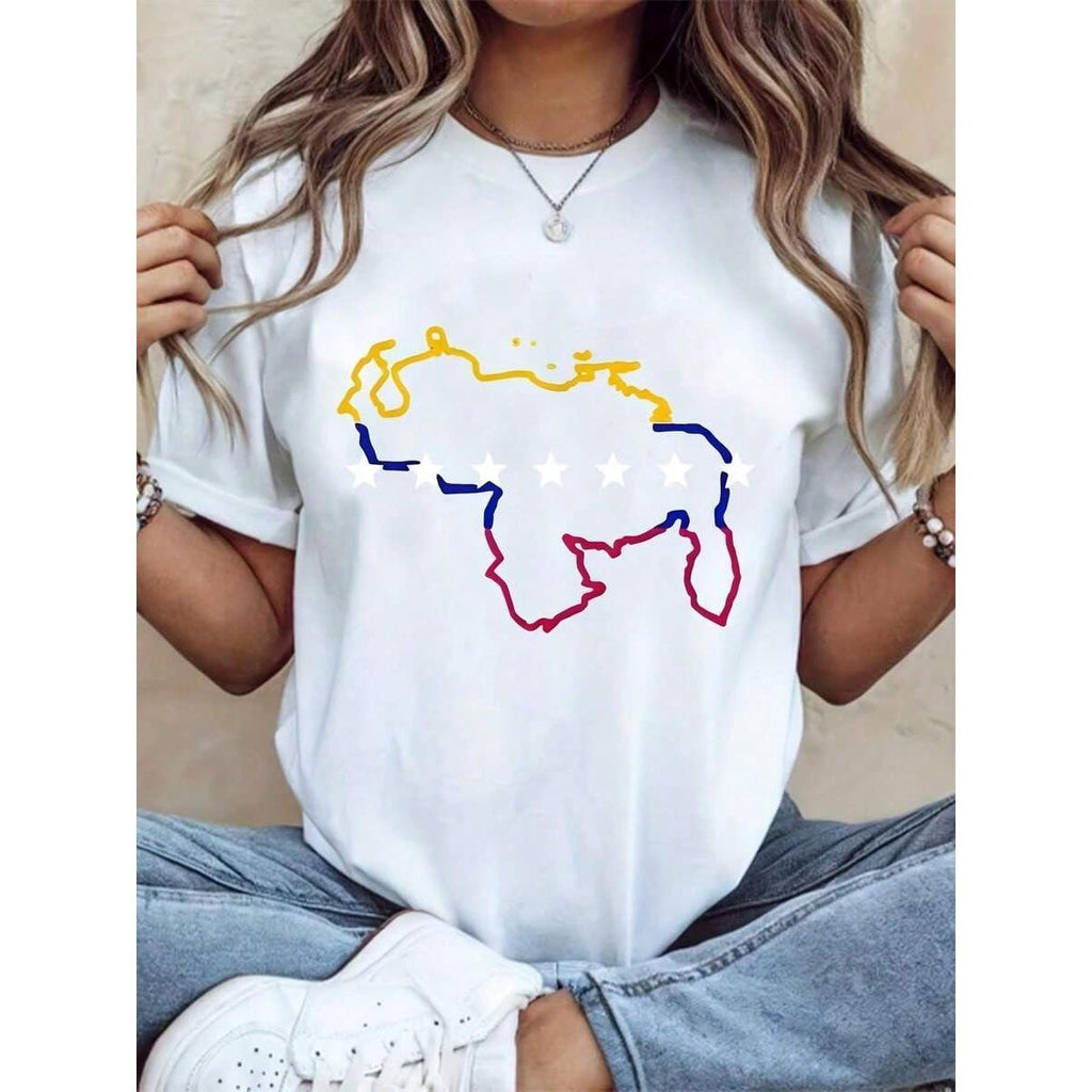 Venezuela Map Flag Graphic T-Shirt Women Venezuelan Pride product image 1