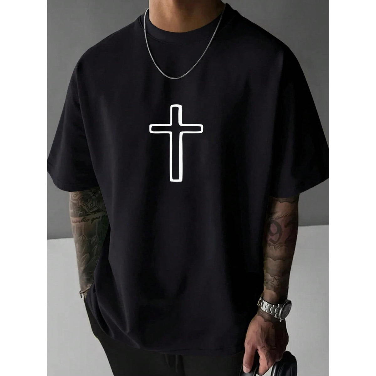 Men's Graphic T-Shirt Jesus Cross Faith Daily Wear 100% product image 3