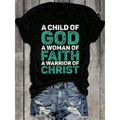 Women's Faith Warrior T-Shirt 100% Black Short Sleeve Round product image 1