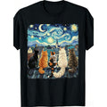 Funny Cat Starry Night Van Gogh Cats Rooftop Scene Feline product image 1