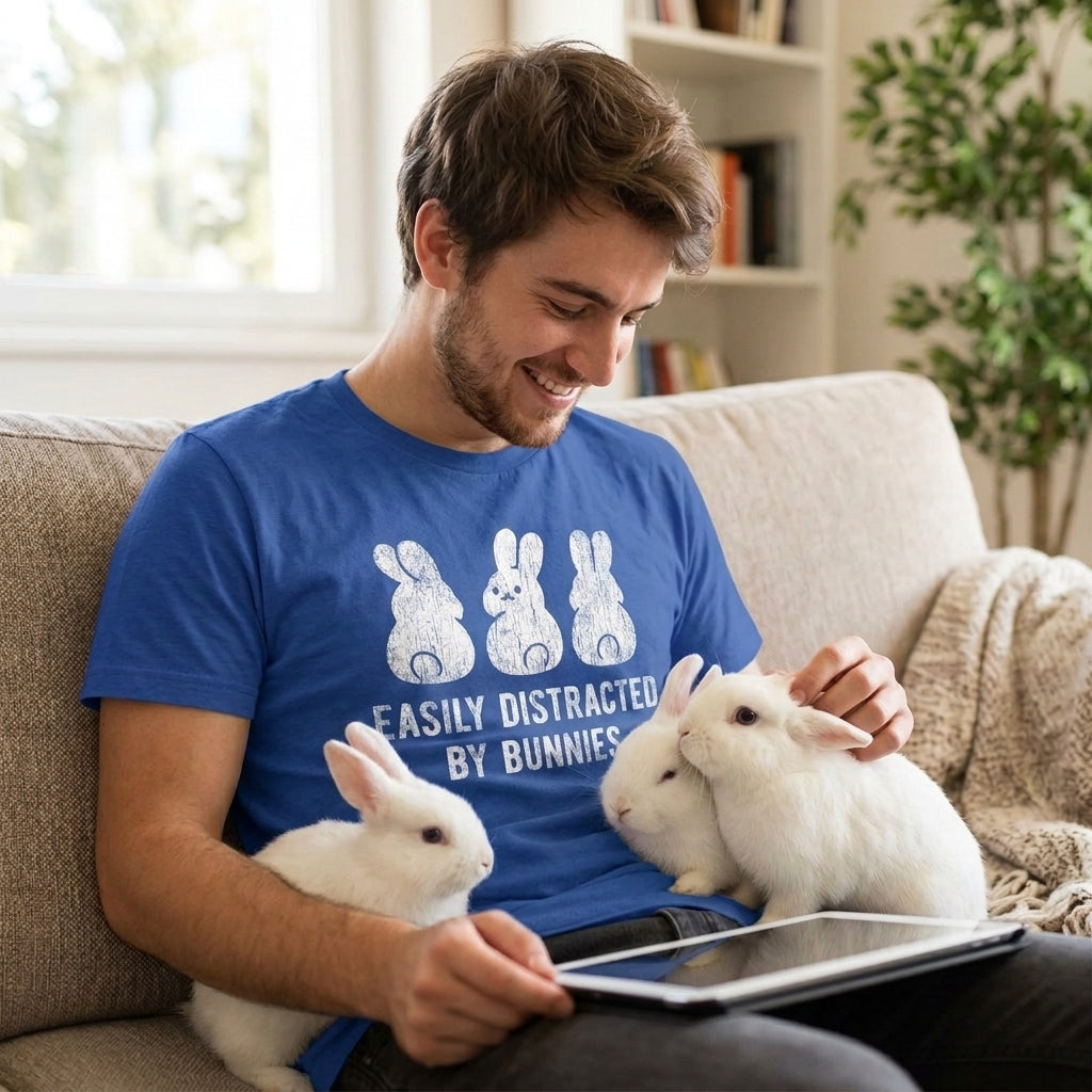 Easily Distracted By Bunnies Men's T Shirt product image 5