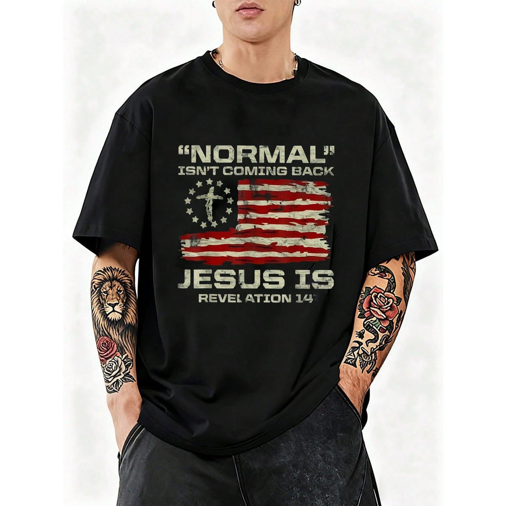 Normal Isn't Coming Back Jesus Is Christian American Flag product image 1