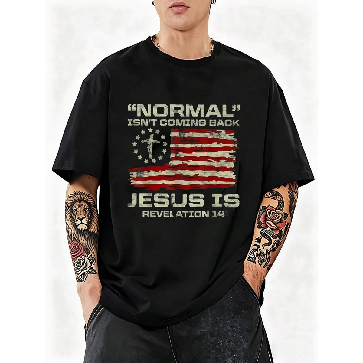Normal Isn't Coming Back Jesus Is Christian American Flag product image 1