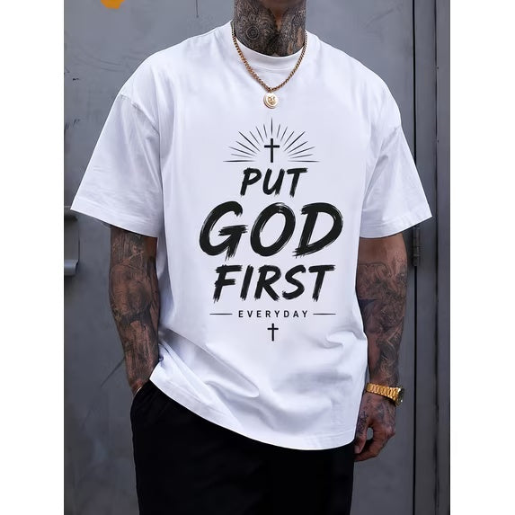 Men's Christian Graphic T-Shirt, "Put God First Everyday" product image 2