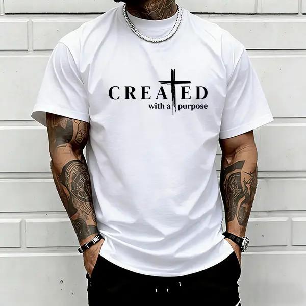 Men’s “Created with a Purpose” Christian graphic T-shirt product image 2