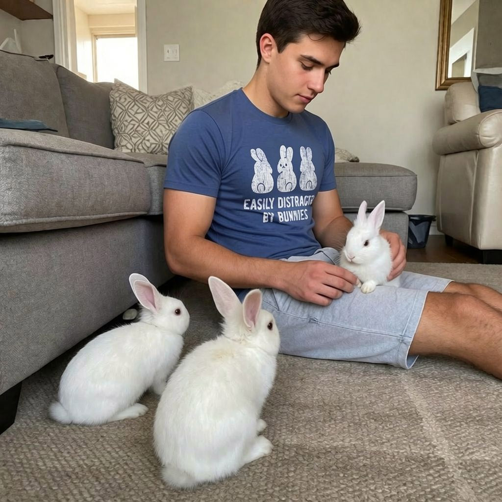 Easily Distracted By Bunnies Men's T Shirt product image 4