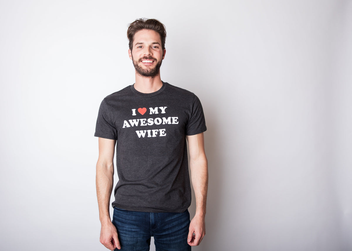 I Love My Awesome Wife Men's T Shirt product image 2