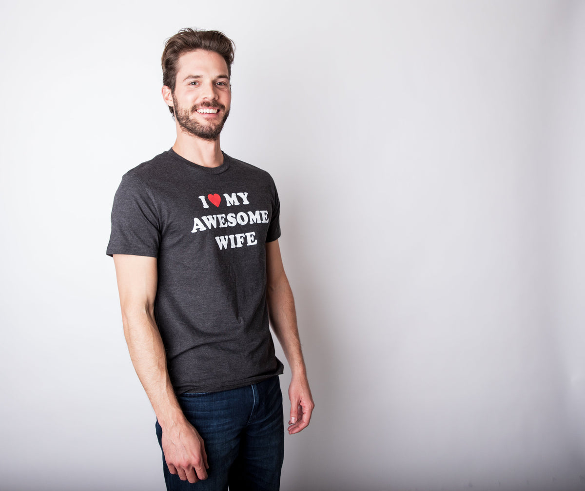 I Love My Awesome Wife Men's T Shirt product image 4